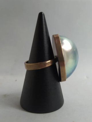 Anillo Vintage Artesanal Perla Osmeña Plata