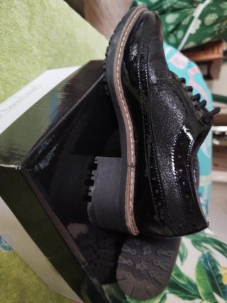 Zapatos charol y piel mujer negros