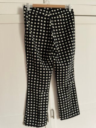 Pantalón Zara Cuadros Vichy Negro y Blanco