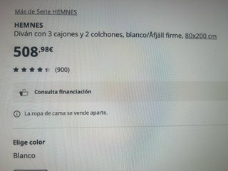 Cama diván Ikea Hemnes con 3 cajones