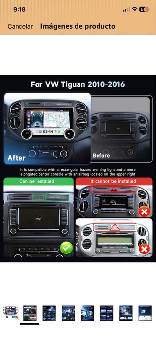 Pantalla 10.1 VW Tiguan 2010-2016 4-64GB