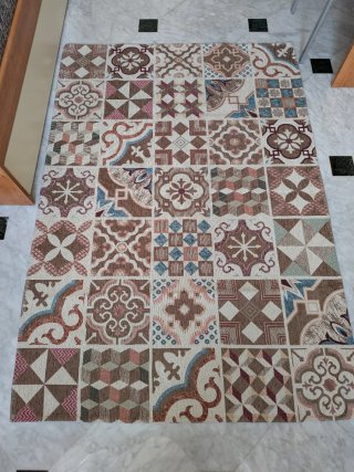 Tappeto cotone beige e marrone misura 165cm x115cm