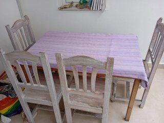 Conjunto mesa y 4 sillas exterior