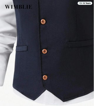 Traje azul chaleco y pantalón niño T.14 años