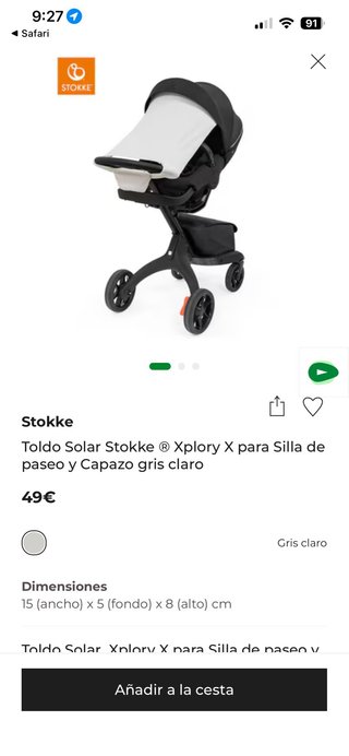 Ombrellone Stokke Xplory X con protezione solare UPF 50+