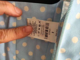 Vestido de flamenca azul con lunares