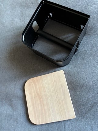 Portarotolo Ikea legno e metallo nero Nuovo