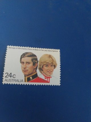 Francobollo Australia 24c Matrimonio Reale