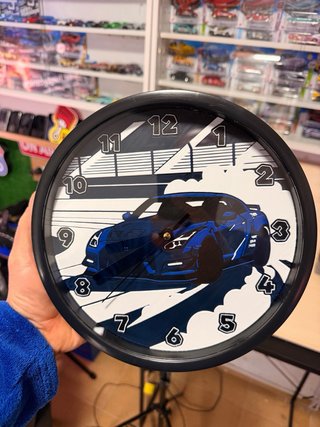 Reloj de Pared 3D Coche Deportivo Azul
