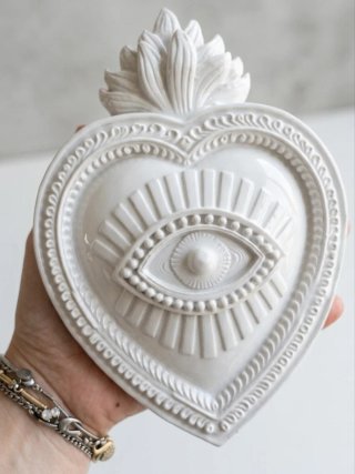 Cuore Ex Voto Occhio Parete 20cm
