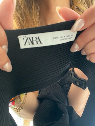 Vestido largo Zara negro talla S