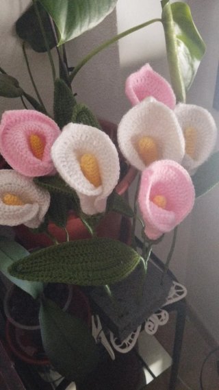 Flores de crochet hechas a mano
