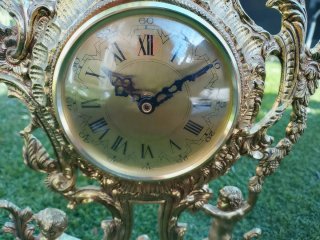 Reloj de sobremesa bronce y mármol