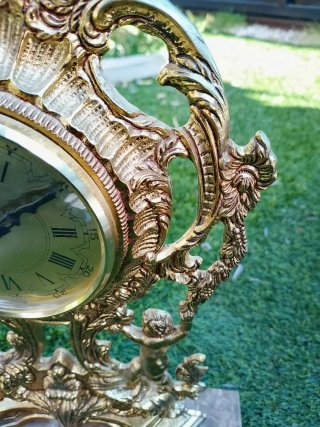 Reloj de sobremesa bronce y mármol