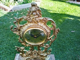 Reloj de sobremesa bronce y mármol