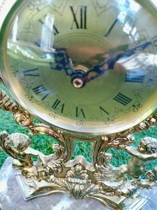 Reloj de sobremesa bronce y mármol