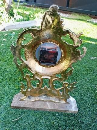 Reloj de sobremesa bronce y mármol