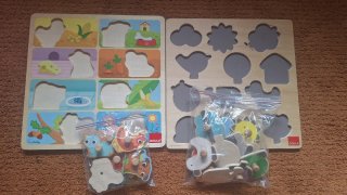 Puzzles de madera Goula con pomo para niños y bebé