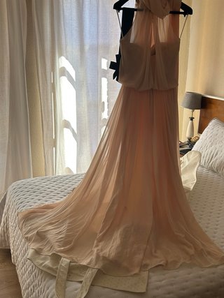 Vestido de fiesta rosa palo pronovias