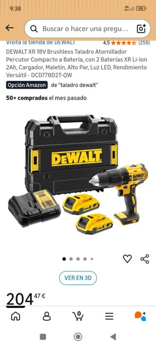 Taladro Percutor Dewalt XR 18V