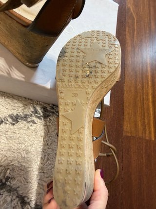 Sandalias cuña Jimmy Choo Marrón