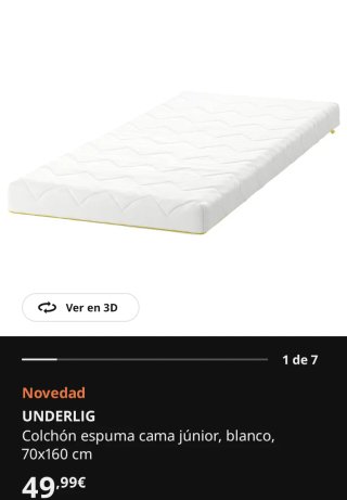 Cama infantil Ikea, Colchón y saco nórdico caradou