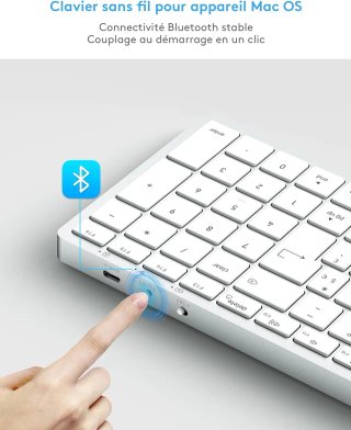 Teclado Bluetooth Inalámbrico Mac OS Plata