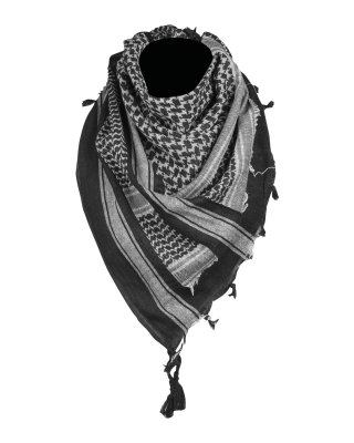 Shemagh Mil-Tec Negro Blanco 110x110 Táctico