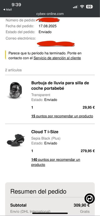Cybex Cloud T Plus + funda lluvia