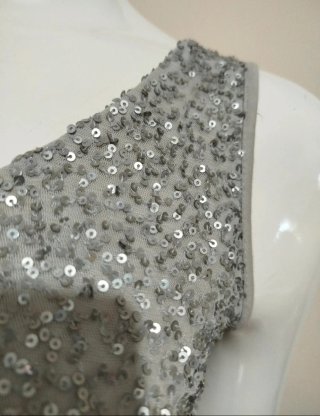 Top elegante Marc Cain paillettes Argento S