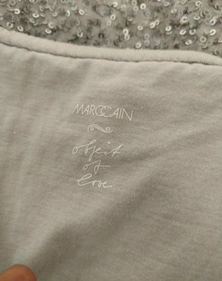Top elegante Marc Cain paillettes Argento S