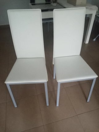 Juego de 6 Sillas Comedor Blancas