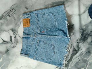 Shorts di jeans donna blu