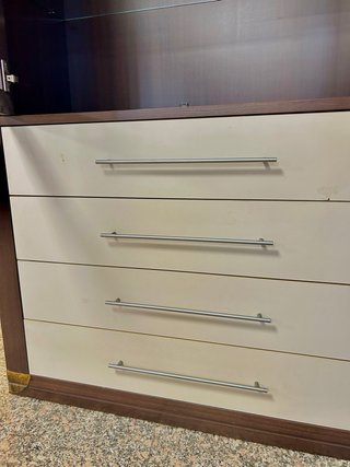 Mueble modular aparador vitrina marrón
