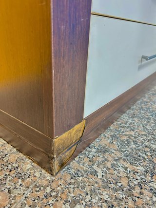 Mueble modular aparador vitrina marrón