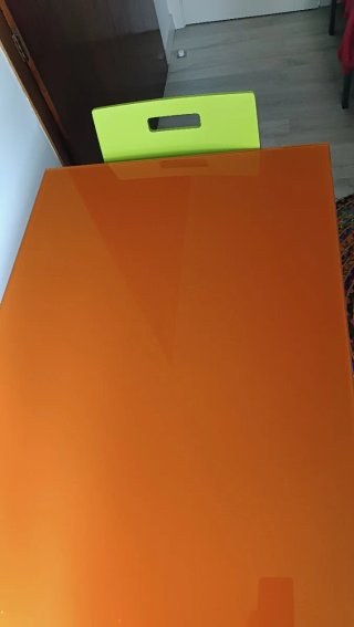 Mesa y 2 Sillas Cocina/Comedor Cristal Naranja