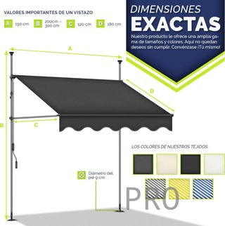 Toldo manual portátil de balcón - Tillvex