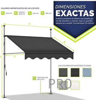 Toldo manual portátil de balcón - Tillvex