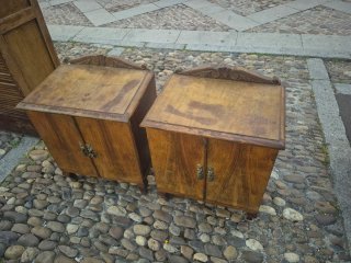 Juego de 2 mesitas vintage de madera