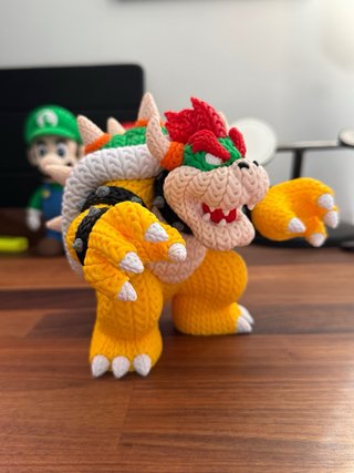 Bowser - Figure 3D in stile crocet - Super Mario