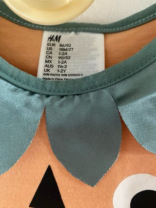 Disfraz Calabaza Halloween H&M 1-2 años