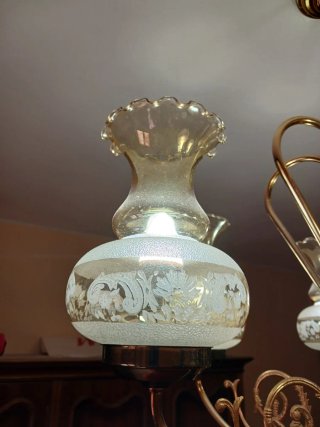 Lámpara de techo dorada cristal