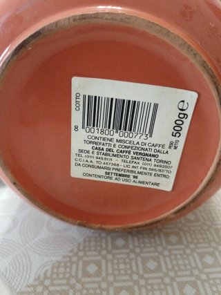 Contenitore terracotta vintage caffè Vergnano