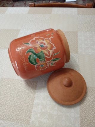 Contenitore terracotta vintage caffè Vergnano