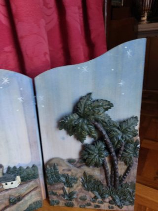 Paisaje Belén 63x28 cm Madera y Resina