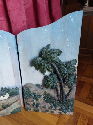 Paisaje Belén 63x28 cm Madera y Resina