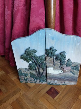Paisaje Belén 63x28 cm Madera y Resina