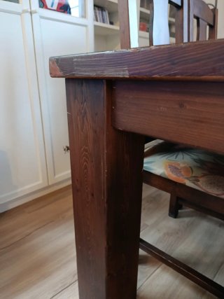 Tavolo da Pranzo in Legno Massello + 6 Sedie