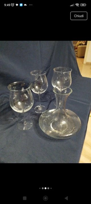 14 Calici e Decanter in Vetro