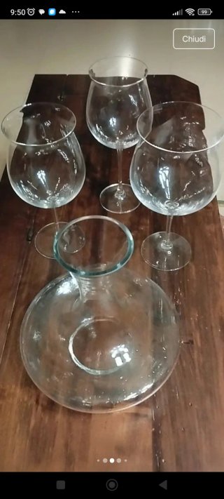 14 Calici e Decanter in Vetro